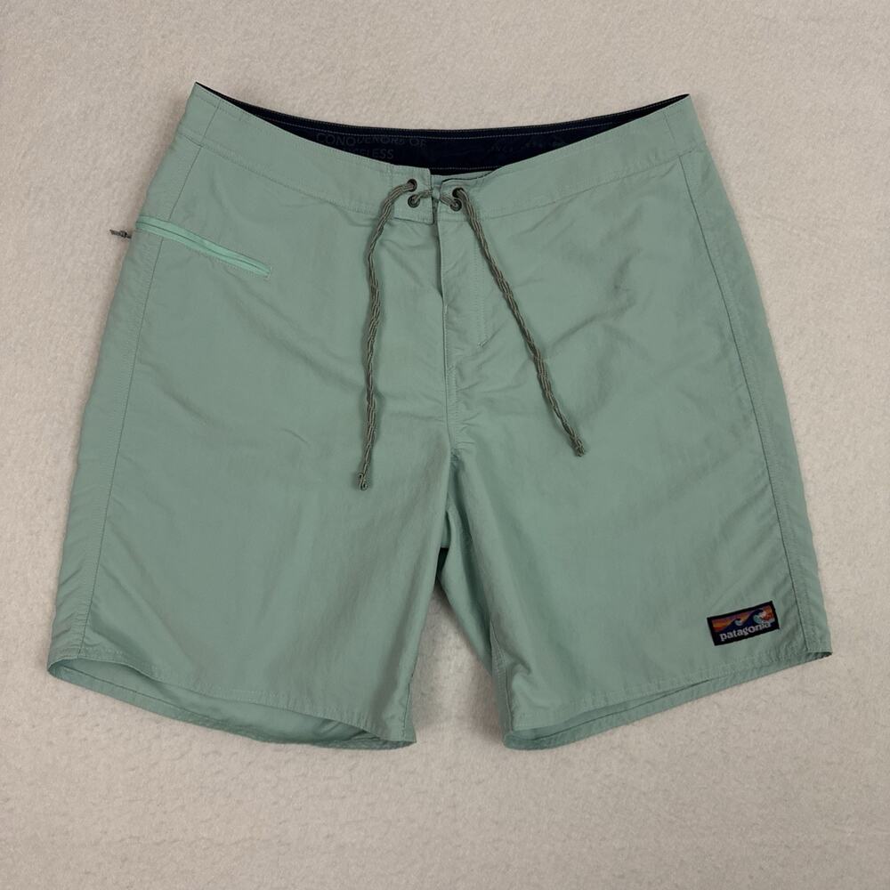 Patagonia Wavefarer Boardshorts Mens 34 Skiff Blue Nylon Surf Swim Shorts